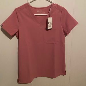 Figs Chalk Pink XXS Catarina 1-Pocket Scrub Top